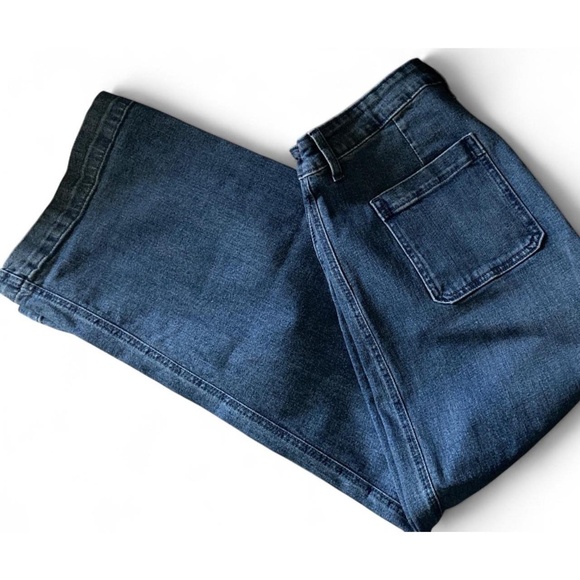 Old Navy Size 12 Jeans Extra High Rise Wide Leg Front Patch Pockets - Picture 2 of 8